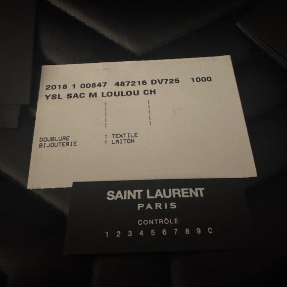 SAINT LAURENT Calfskin Quilted Monochrome Medium Loulou Chain Satchel Black - Picture 10 of 11